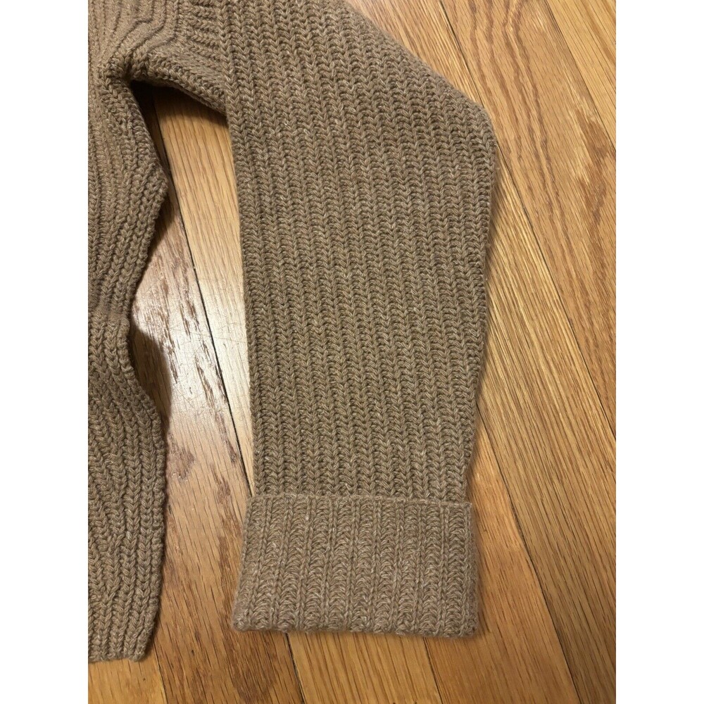 Brochu Walker Thandee Brown Asymmetric Hem Pullover Sweater XS Wool Linen Rib - Picture 2 of 14